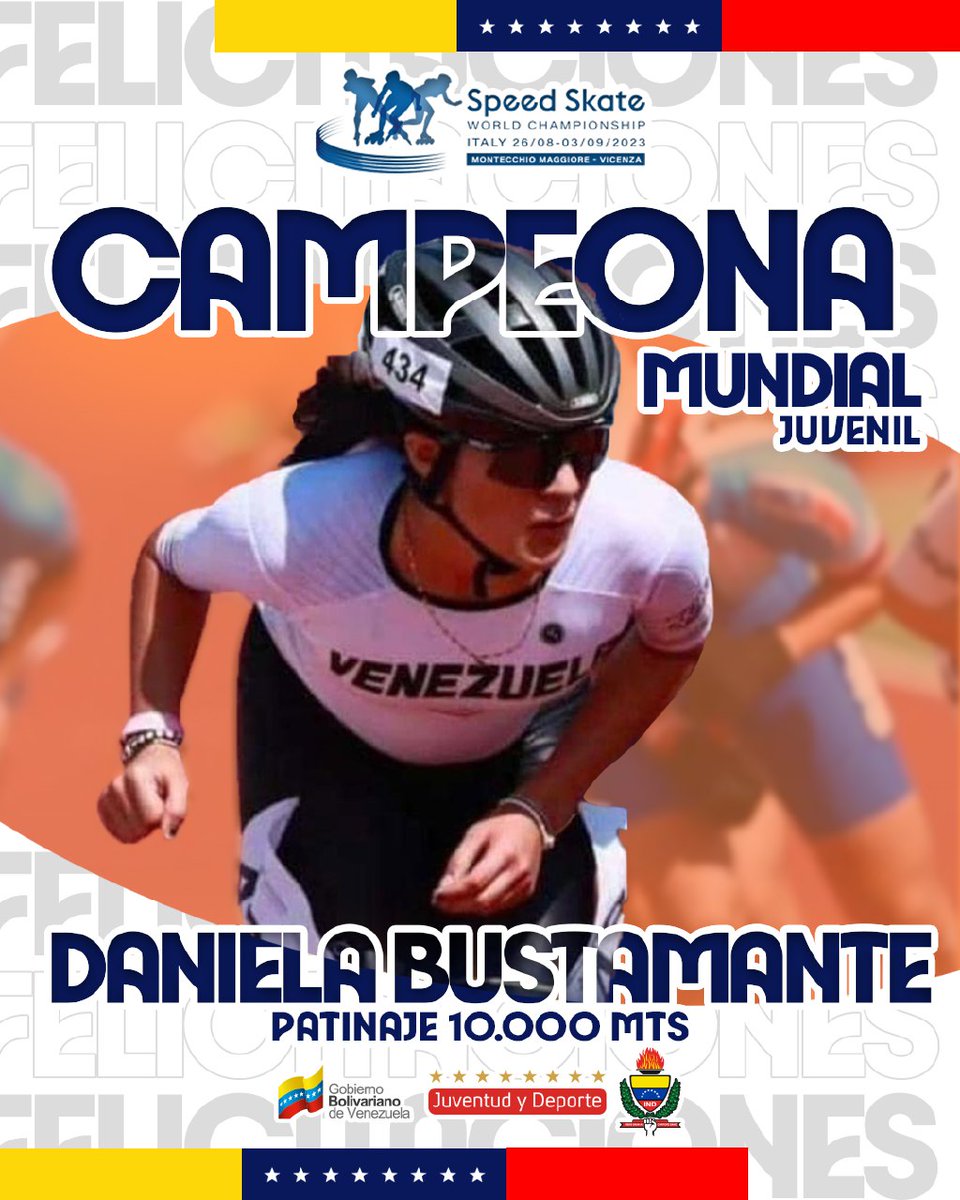 Felicitaciones CAMPEONA Daniela Bustamante!!!
🇻🇪🥇👏