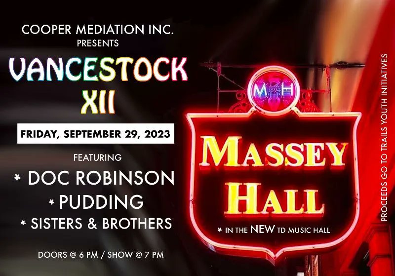 CooperMediation's tweet photo. Preview the musical stylings of Vancestock XII. Listen to music by Doc Robinson, Pudding and Sisters &amp; Brothers. https://t.co/J3XKNX18Kj. Vancestock XII is September 29, 2023. Please donate at https://t.co/Oa6HBq6ldk. https://t.co/XhFLsWvhDa