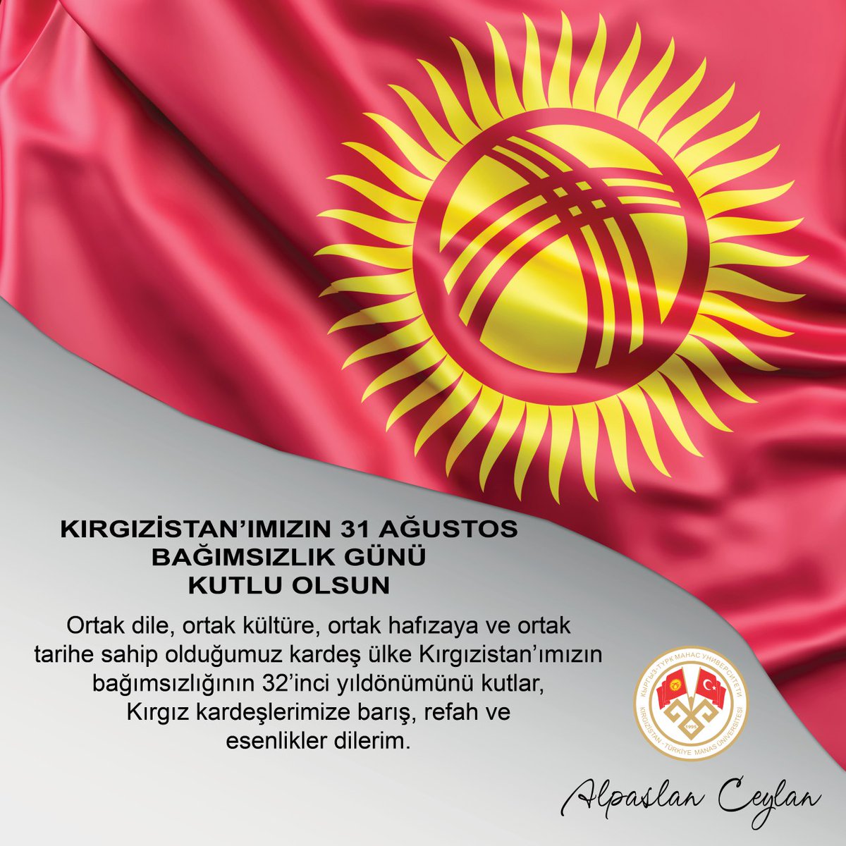 manasuniv's tweet photo. 🇰🇬31-АВГУСТ - КЫРГЫЗСТАНДЫН
ЭГЕМЕНДҮҮЛҮК KYHY
КУТ БОЛСУН!
🇰🇬KIRGIZİSTAN'IMIZIN 31 AĞUSTOS
BAĞIMSIZLIK GÜNÜ
KUTLU OLSUN!
🇹🇷🇰🇬🇹🇷🇰🇬🇹🇷
#Manasuniversity #университеттендаартык #Bir_Üniversiteden_Ötesi #mediamanaskg #studentsmanasedukg #mediamanas https://t.co/zSYs2Btmes