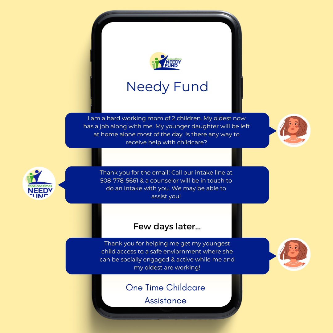 Read how we were able to help a Cape Cod resident provide childcare for her youngest daughter thanks to our generous community donors!

#donate #neighborshelpingneighbors #nonprofit #capecodnonprofit #capecod #nonprofitsoninstagram #thankyou #capecodtimes #childcare