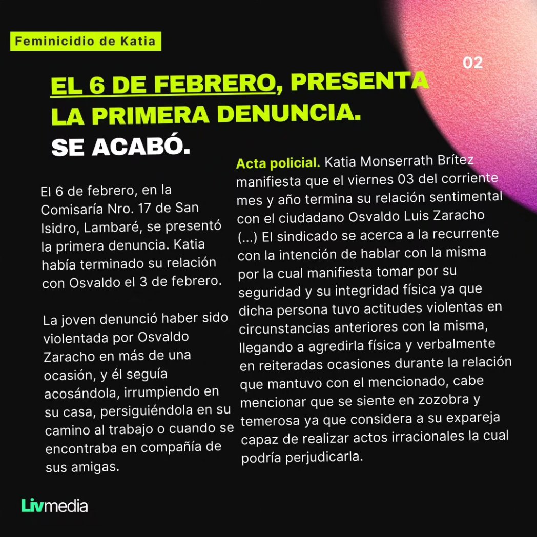 livmediapy's tweet image. #Feminicidio La cronología de una denuncia ignorada

Vamos a contar paso a paso, de acuerdo a nuevas informaciones que van surgiendo, cómo las autoridades ignoraron las denuncias de Katia.

El 3 de febrero termina la relación. El 6 de febrero se realiza la primera denuncia.

🧵
