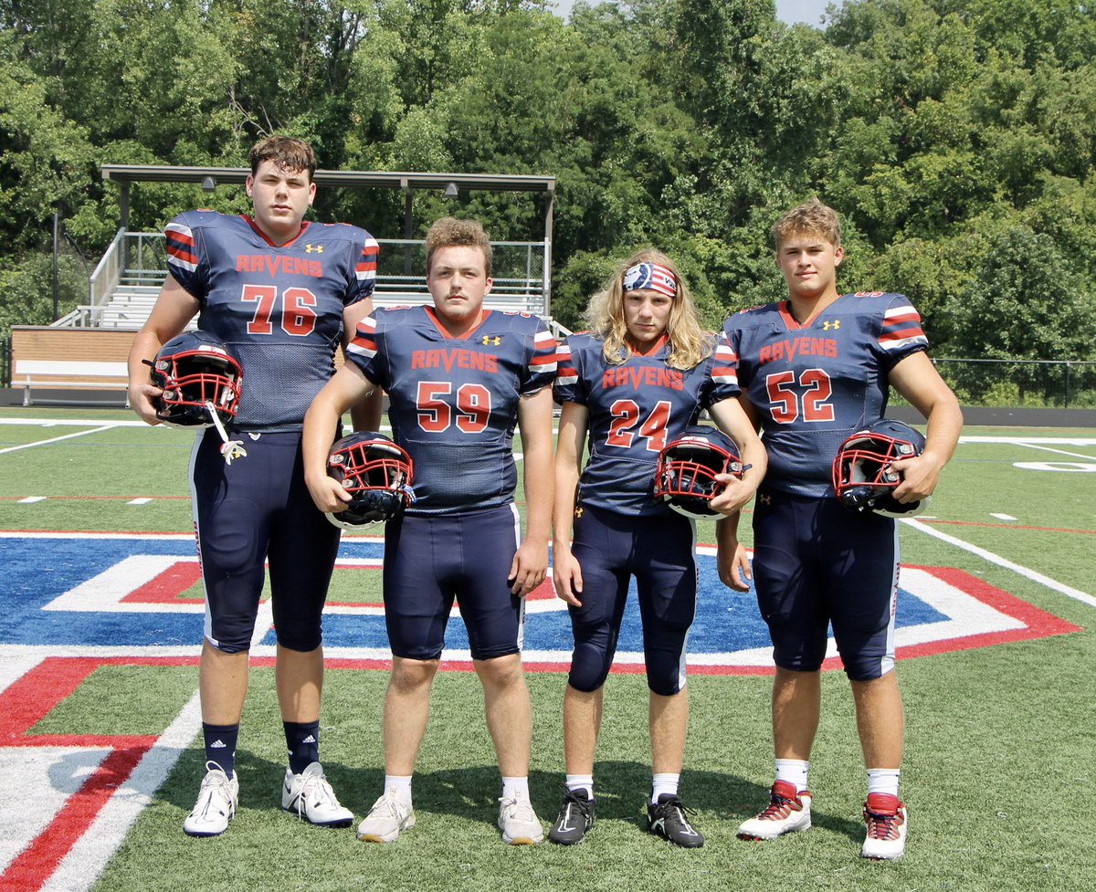 This year’s senior captains! Congratulations to Drew Flaherty, Jack Carr, Jack Jung, and Nolan Glaus! <a href="/FootballPriory/">Priory Ravens Football</a>