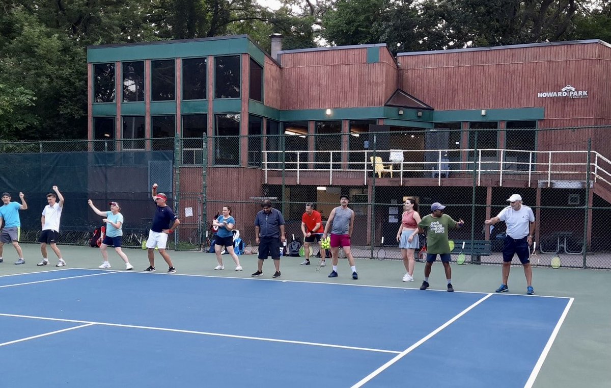 ely_OTA's tweet photo. Group here from @HowardParkTC enjoying the OTA Tennis Tour Clinic and Smash Cage!
#GetOnTheCourt https://t.co/N6ER4EQwf7