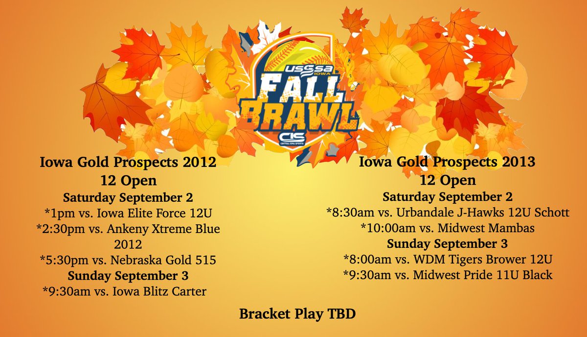 Check out the schedule below for the Iowa Gold Prospects 2012 and 2013's this weekend 👇👇