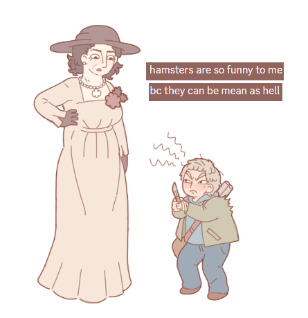 cupTWOst's tweet photo. this hamster will not stop attacking me evem thoguh im so nice to him #ethanwinters #ladydimitrescu #ResidentEvilVillage https://t.co/1uMmO36U9K