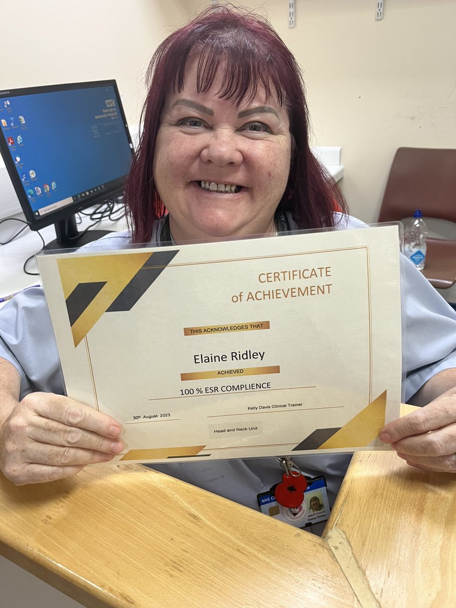 Look at those proud smiles,proud as punch to have received there 💯 ESR certificates.The Head and neck unit C25 staff are working incredibly hard to complete mandatory training, it was my pleasure to present your certificates <a href="/MiriamMutize/">Miriam Mutize</a> <a href="/laurenghoare/">Lauren Hoare</a> <a href="/CFCripps/">Christine Cripps</a>