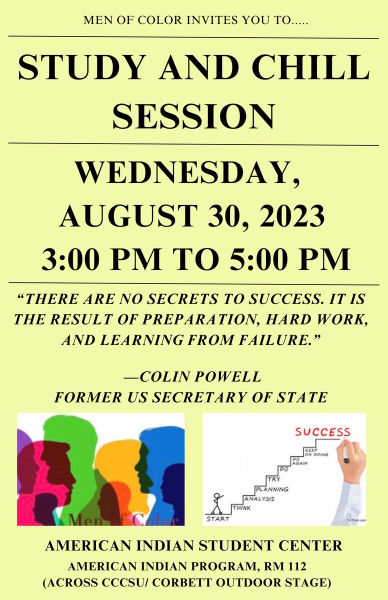 Join us today for the Men of Color study session.

Additional information on flyer