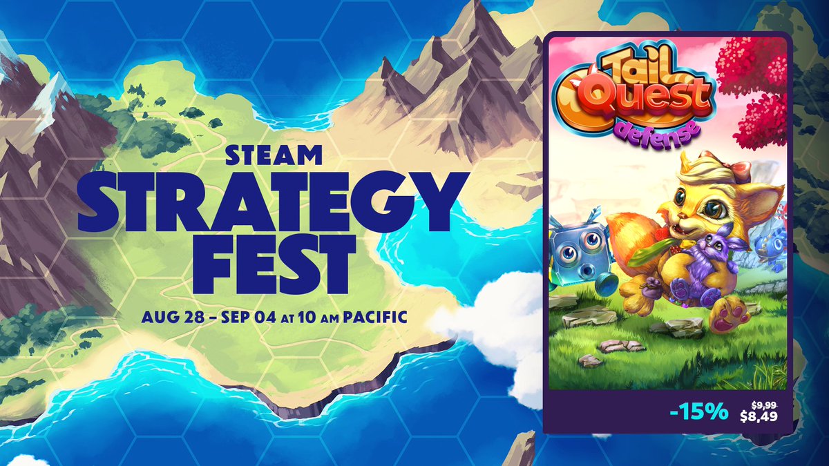 Hello #indiedevhour and #WishlistWednesday
#TailQuest The game is on sale now! have fun :)
store.steampowered.com/app/824090/Tai…
#game #Sales #SteamStrategyFest #SteamDeck