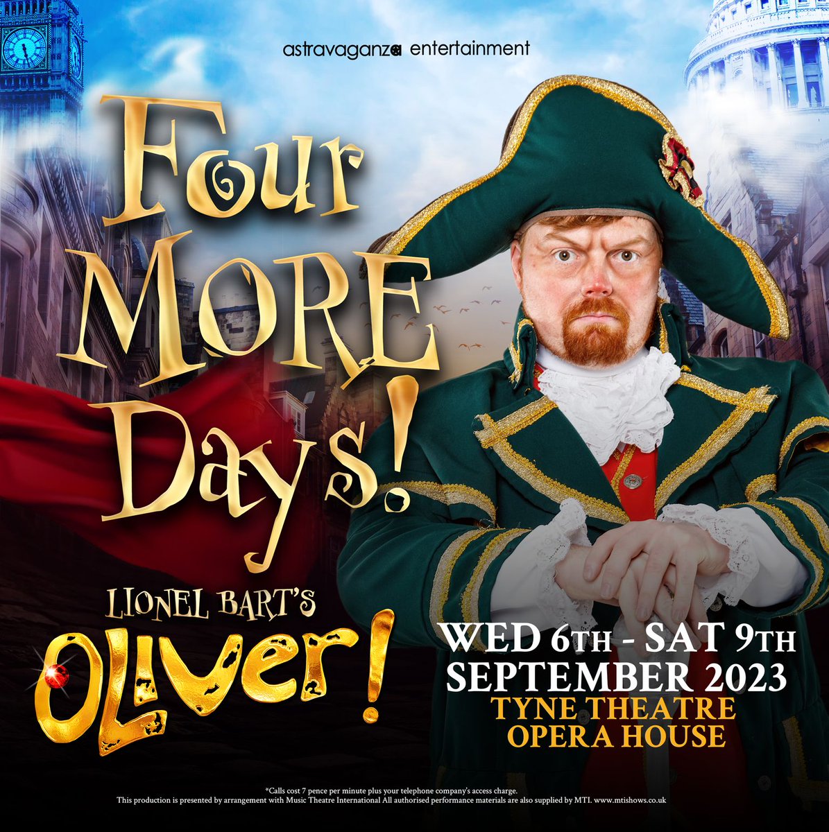 We're down to the final countdown - just 4 days left until the opening night of Oliver! 🤩 🎉

But don't delay, purchase your tickets today before the last few sell out. Come be a part of the excitement! Tickets available at bit.ly/Oliver-BookNow