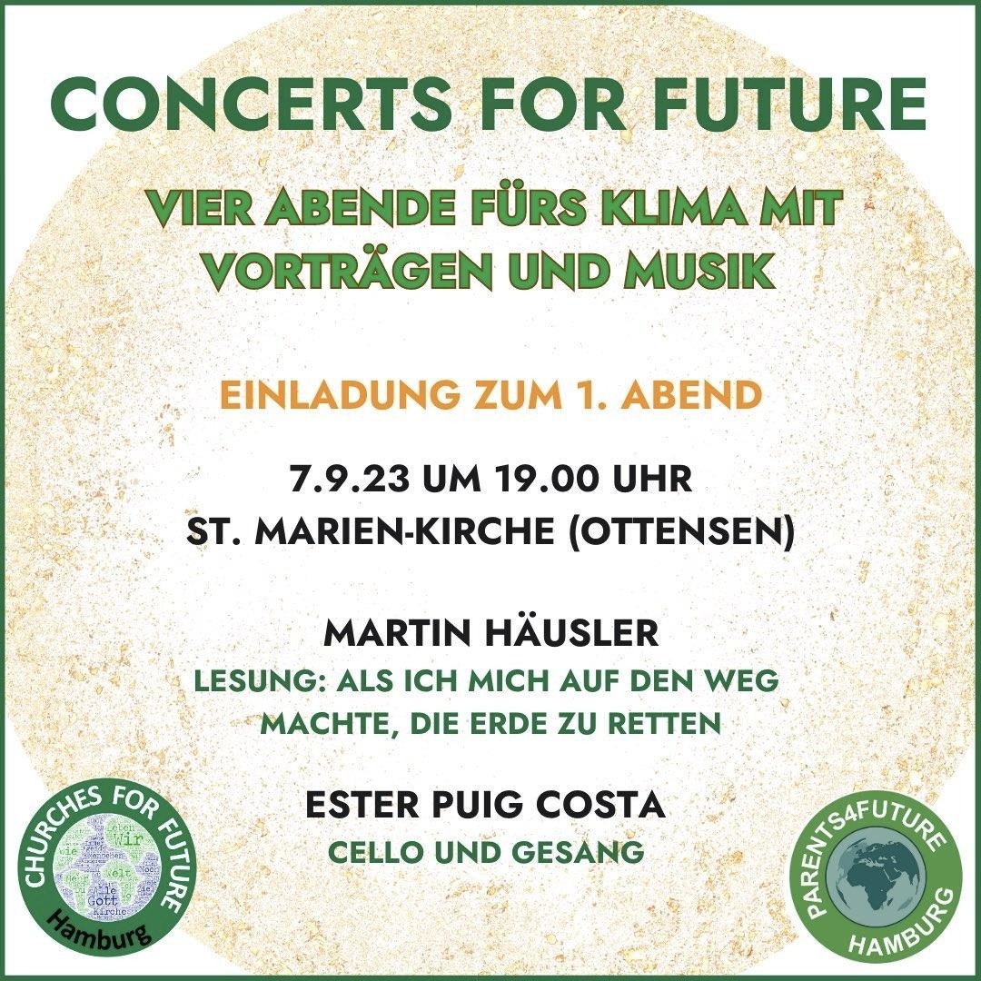 P4F_Hamburg's tweet image. Nächste Woche Do. 
St. Marien-Kirche in Ottensen
19 Uhr das Auftaktkonzert &quot;Concerts for Future&quot;. Martin Häusler liest aus &quot;Als ich
mich auf den Weg machte, die Erde zu retten&quot; (hrsg. von Eckart von Hirschhausen). 
#Lesung
#Konzert
#ChurchesForFuture