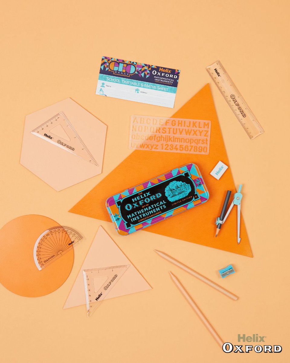 Everybody needs a maths set for back to school, so why not make them STUNNING?! 
Our vibrant geo design is a perfect way to make sure you have everything you need whilst also looking stylish on your first day back!🧡
