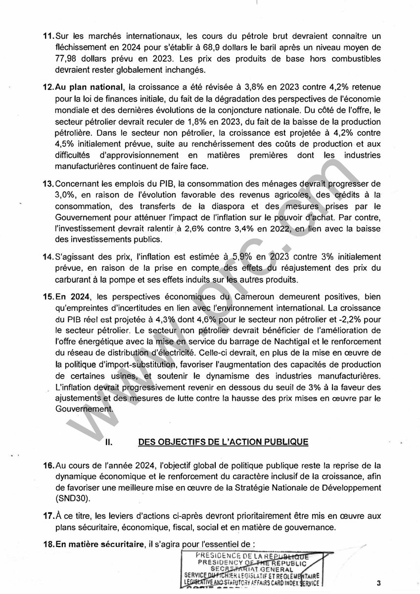 PR_Paul_BIYA's tweet photo. Circulaire relative à la préparation du budget de l'État pour l'exercice 2024.
#PaulBiya
#Cameroun 
1/5 https://t.co/l8MK6HV1TZ