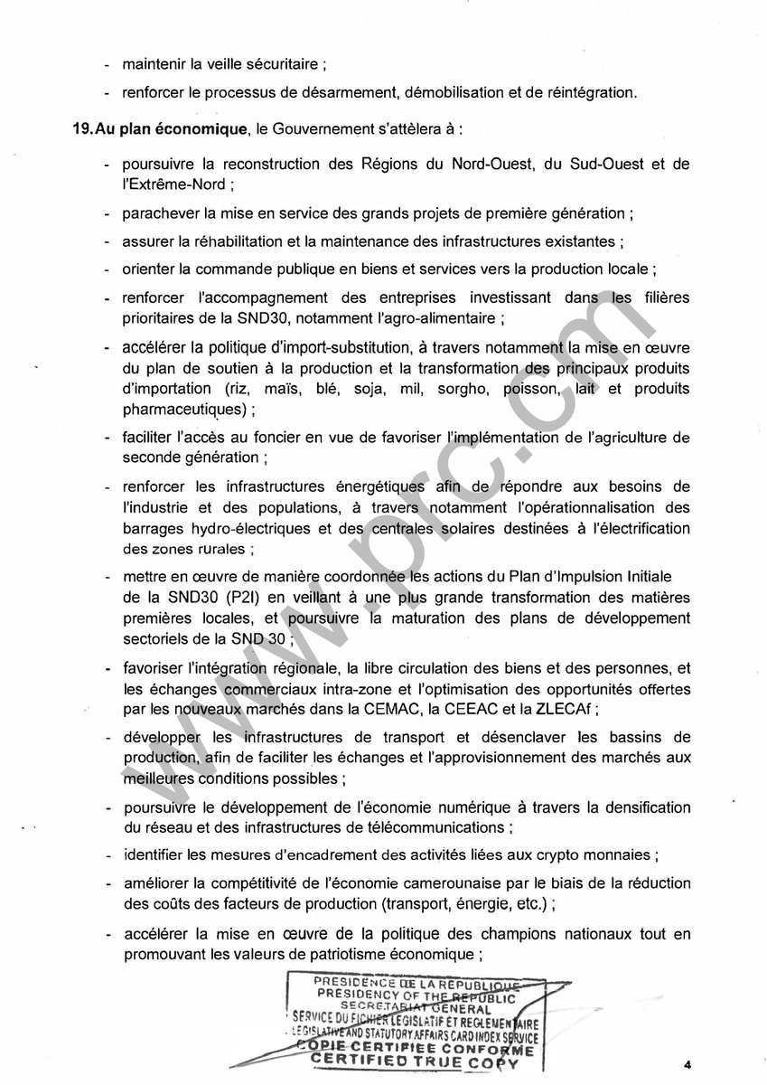 PR_Paul_BIYA's tweet photo. Circulaire relative à la préparation du budget de l'État pour l'exercice 2024.
#PaulBiya
#Cameroun 
1/5 https://t.co/l8MK6HV1TZ