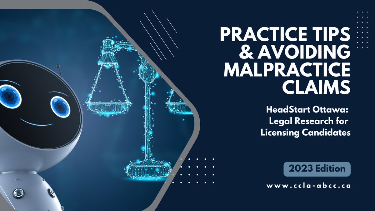 Articling and LPP students: Our next HeadStart session is next Friday (September 15) and you don't want to miss is! Join us at noon for "Practice Tips &amp; Avoiding Malpractice Claims" with <a href="/RayLeclair/">Ray Leclair</a> of <a href="/LAWPRO/">LAWPRO</a>. More details and registration on our site: ccla-abcc.ca/events/EventDe…