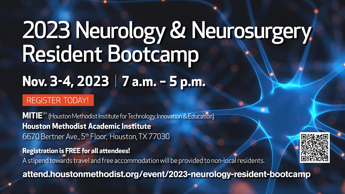 Register now for the upcoming neurology &amp; neurosurgery resident boot camp on Friday, November 3rd. During this two-day  boot camp, attendees will learn the basics of treating patients with various neurological and neurosurgical conditions. 

To register: spr.ly/6010Pty44