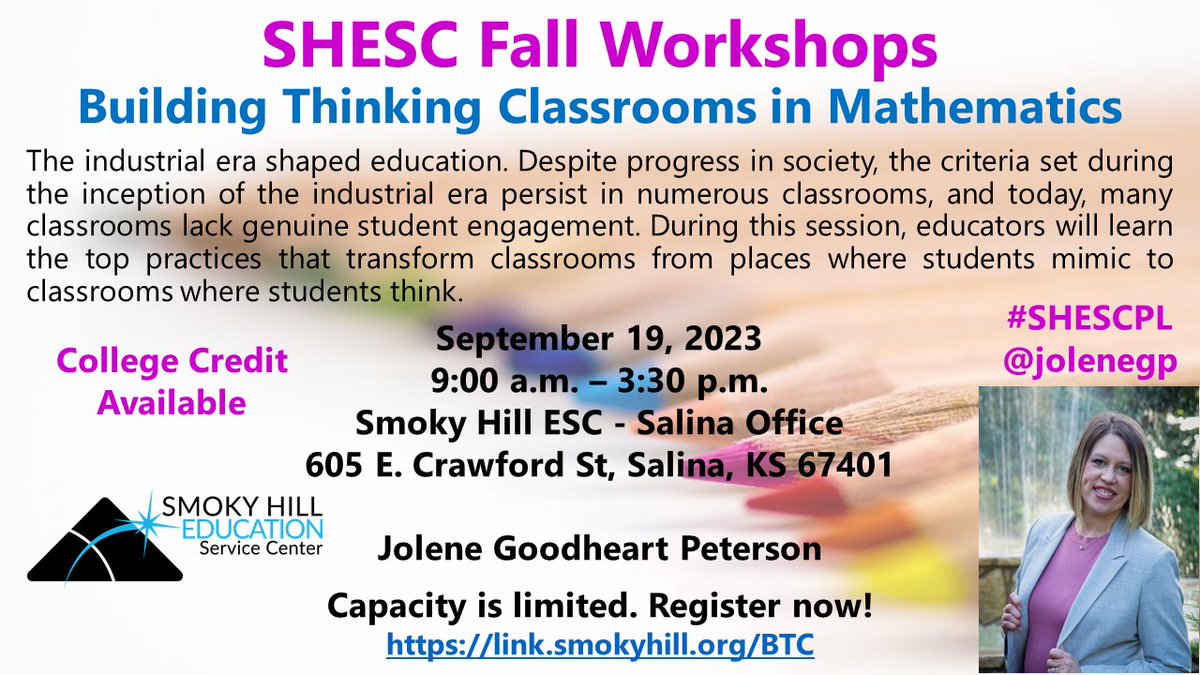 jolenegp's tweet photo. What precedes learning? THINKING! Yet so many mathematics classrooms (unintentionally) promote mimicking instead of thinking. Learn how you can build a #thinkingclassroom in this interactive #workshop!   Register now: https://t.co/nCBkb9WITH 
#SHESCpl @SmokyHillEd @SmokyHillEDU https://t.co/ExAzbYFH56