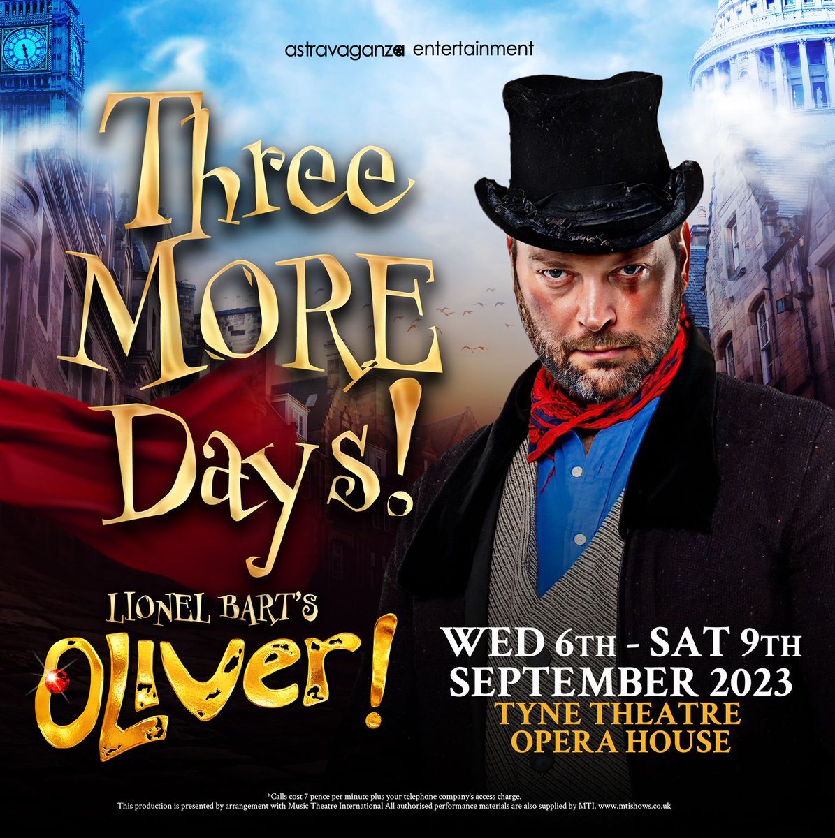 Only 3 days left until we raise the curtain on Oliver!   

If you don't want to miss this incredible theatrical experience, be sure to book your tickets today. It's going to be our best show yet - see you at the theatre! bit.ly/Oliver-BookNow