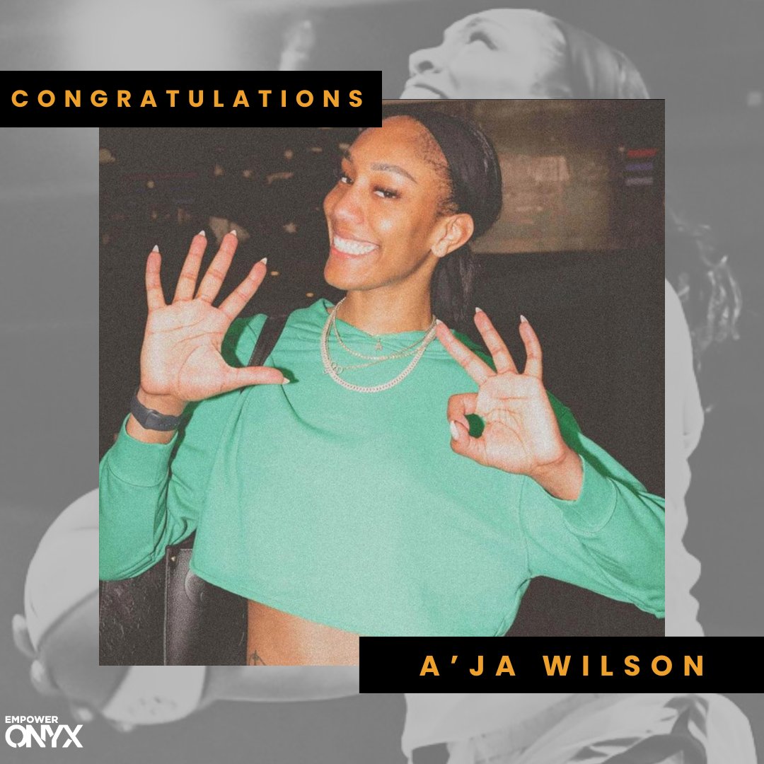 EmpowerONYX (@empoweronyx) on Twitter photo Congratulations, <a href="/_ajawilson22/">A'ja Wilson</a>! 👏🏾
The <a href="/LVAces/">Las Vegas Aces</a> star recently tied the <a href="/WNBA/">WNBA</a>'s single-game scoring record with 🖐🏾👌🏾 points.
#empoweronyx Congratulations, <a href="/_ajawilson22/">A'ja Wilson</a>! 👏🏾
The <a href="/LVAces/">Las Vegas Aces</a> star recently tied the <a href="/WNBA/">WNBA</a>'s single-game scoring record with 🖐🏾👌🏾 points.
#empoweronyx