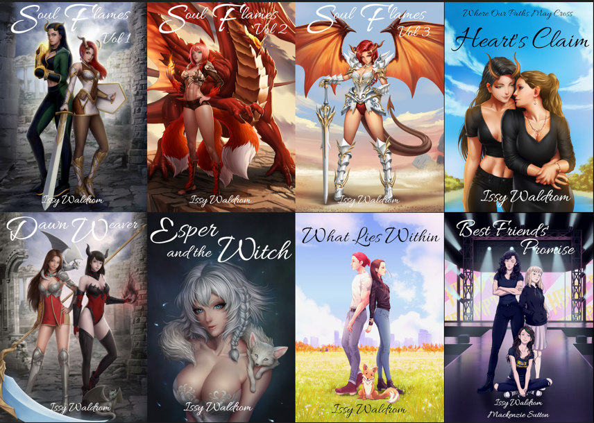 IWaldrom's tweet photo. Happy #TransBooks365 day ^^  Transwoman author here - I write fantasy/urban fantasy/supernatural, and all of my books feature trans main characters, and all bar What Lies Within are sapphic as well.

https://t.co/JI3TDFtxOe https://t.co/7TfN8SQINC