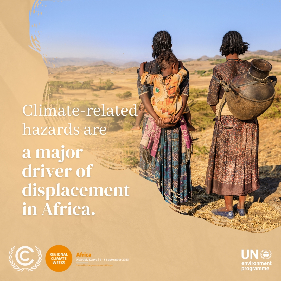 Although Africa contributes only 2-3% of global greenhouse gas emissions, it disproportionately suffers from climate change.

Intensified extreme weather events are forcing people to flee their homes.