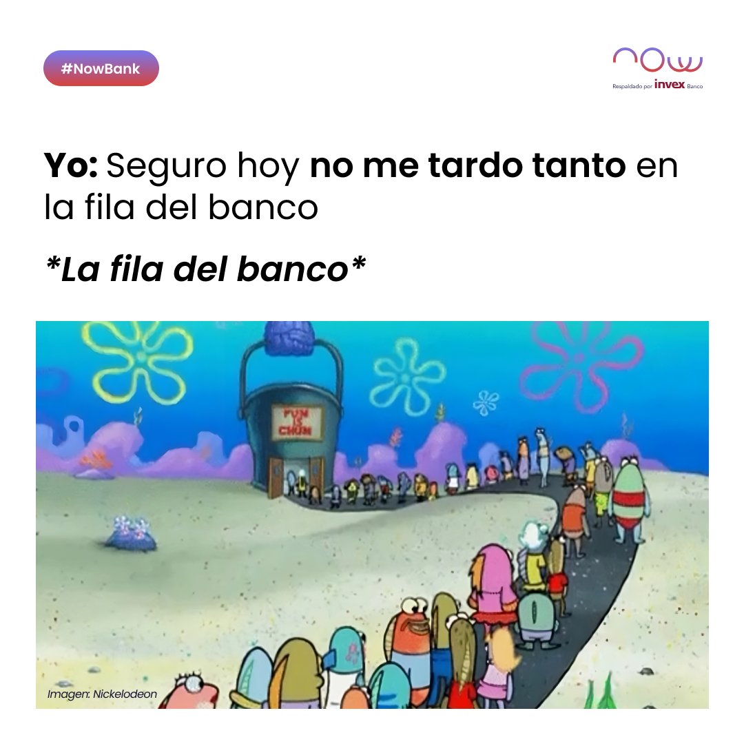 NOWBank_mx's tweet photo. Ahora puedes decirle no a las filas. 😉
Hazlo Now.
#NowBank #Seguridad https://t.co/P3AgWaHFXG