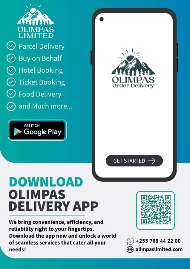 athanas_pius's tweet photo. Kampuni ya Olimpas @OlimpasLimited Yenye Makazi yake Mjini Geita inajihusisha na Huduma Zifuatazo 👇.
Wafollow @OlimpasLimited , Pikia Pakua App yao Kwenye Play Store.
Kama Una changamoto Yoyote Unaweza Kupiga 0768442200
#Olimpas https://t.co/4ehM0oItV9