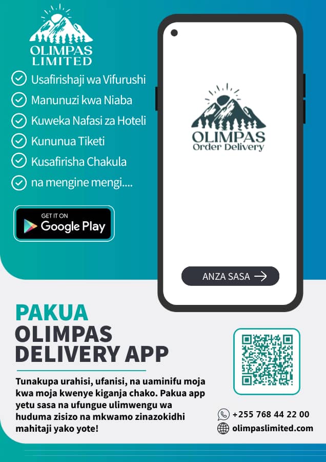 athanas_pius's tweet photo. Kampuni ya Olimpas @OlimpasLimited Yenye Makazi yake Mjini Geita inajihusisha na Huduma Zifuatazo 👇.
Wafollow @OlimpasLimited , Pikia Pakua App yao Kwenye Play Store.
Kama Una changamoto Yoyote Unaweza Kupiga 0768442200
#Olimpas https://t.co/4ehM0oItV9
