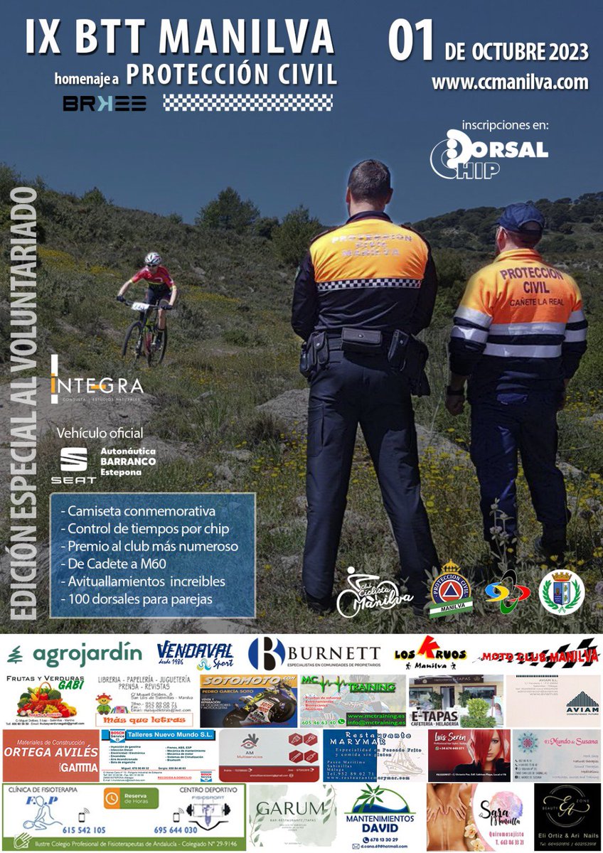 CCManilva's tweet photo. Todo apunto para abrir mañana las inscripciones de la IX BTT Manilva en una edición especial para el voluntariado con un homenaje a Protección Civil. https://t.co/KxHM7SmyTY