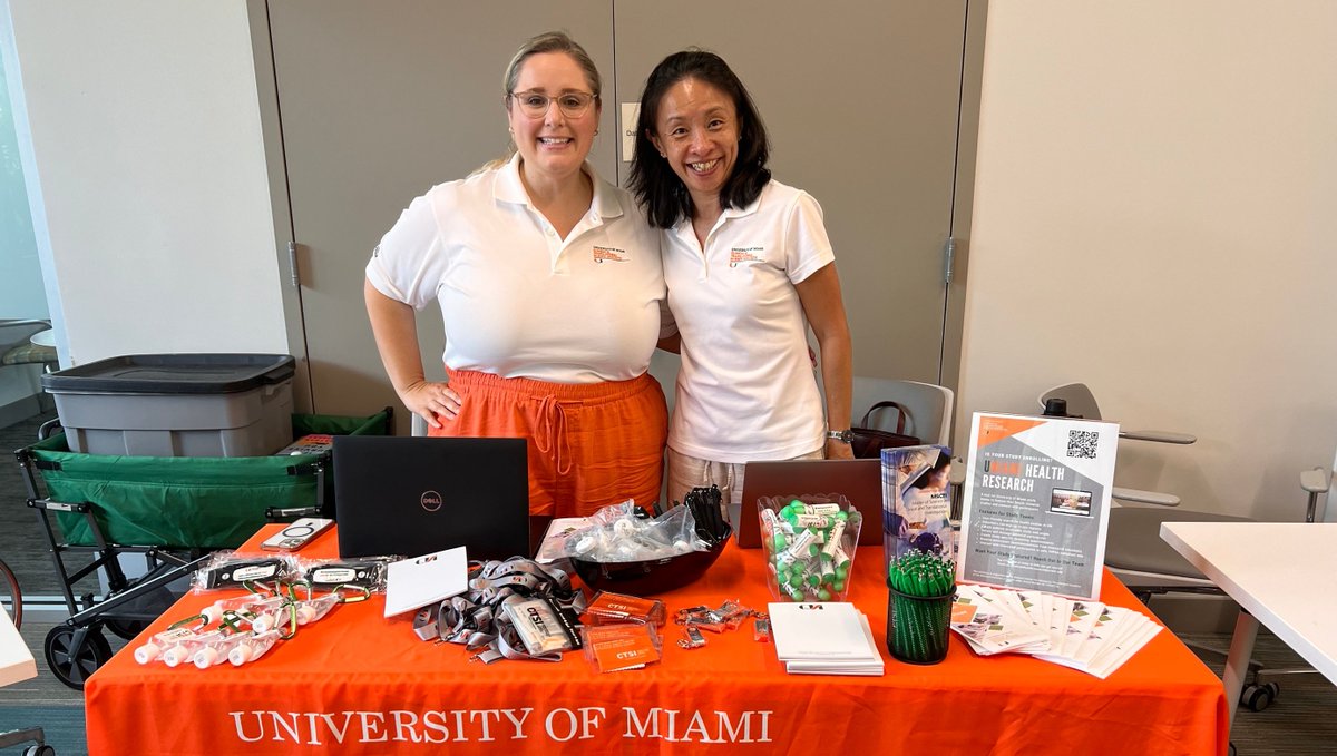 Sr. Communications Manager, Raquel Perez, and Director of Research Support, Chin Chin Lee, from the @UnivMiami Clinical and Translational Science Institute, welcoming new faculty at a faculty orientation! #MiamiCTSI #ResearchMatters #HealthcareInnovation #ScienceForChange