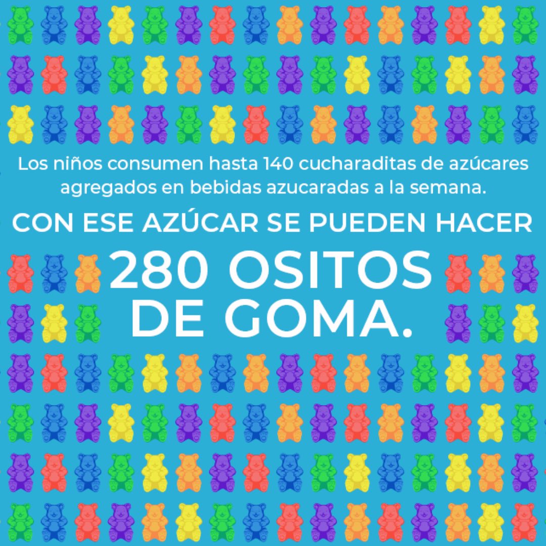 Cada semana, los niños consumen hasta 140 cucharaditas de azúcares añadidos sólo de bebidas azucaradas🍭🥤

¡Eso es como comerse 280 ositos de goma! 

Debemos evitar las bebidas azucaradas y elegir alternativas saludables como ¡EL AGUA! 💧🚰

 #EligeAgua #RethinkYourDrink