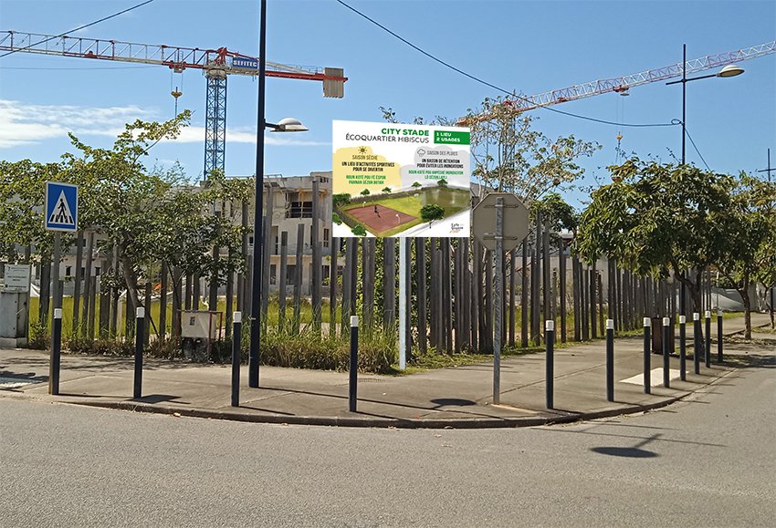 🟢Le Saviez Vous ?
Le City Stade situé à l'#Ecoquartier Hibiscus est avant tout un bassin de rétention pour éviter les inondations, c'est pour cela qu'il peut être inondé lors de la saison des pluies. En saison sèche il devient un lieu d'activités sportives.