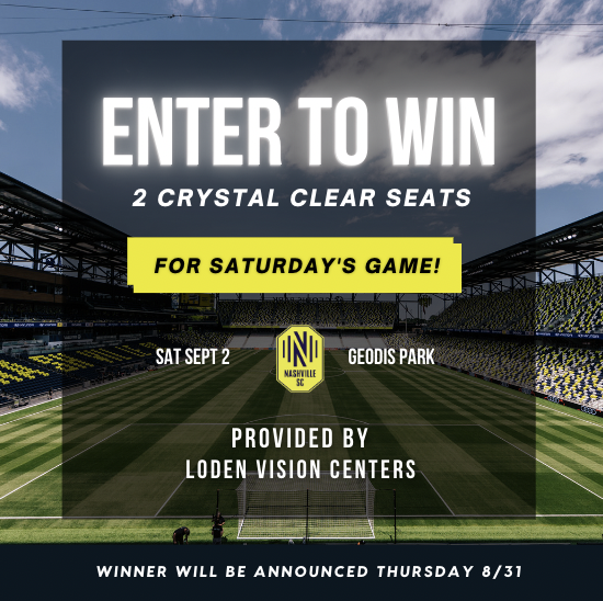⚽️  Let's Go <a href="/NashvilleSC/">Nashville SC</a> ! It's time to giveway (2) Crystal Clear seats for Saturday's game, presented by Loden Vision Centers! ⚽️ 

🥅  Our GOAL is always Clear Vision!

Enter to Win: lodenvision.com/landing/LASIK-… or go to the link in our bio!

#nashvillesc #nashvillesoccer