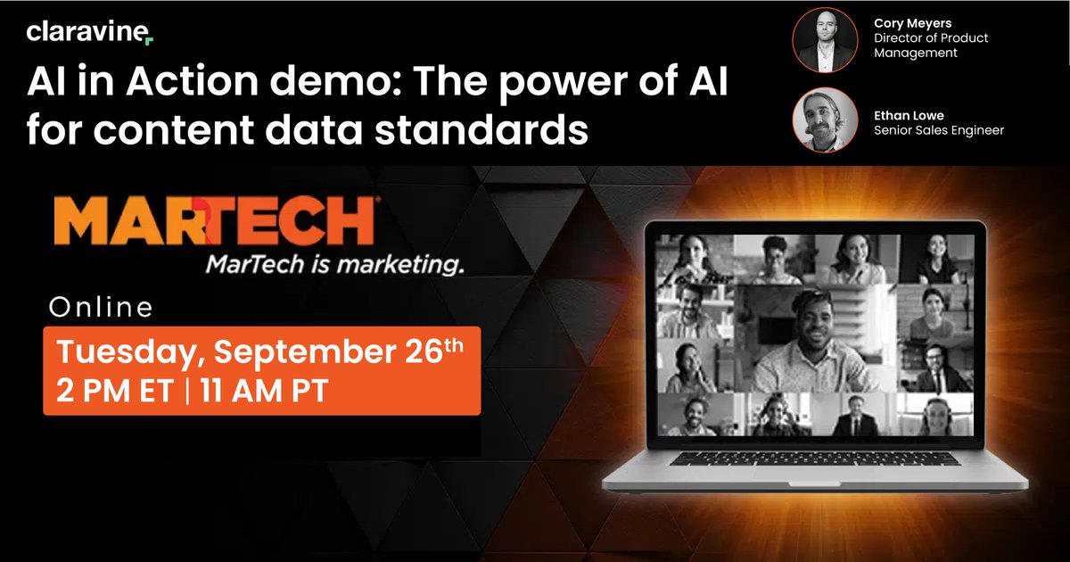 Ready to maximize the value of your video, image, and text content? Discover what’s possible with AI-powered data standards at our MarTech Online session in September!

Add to your calendar here: martech.org/conference/fal…