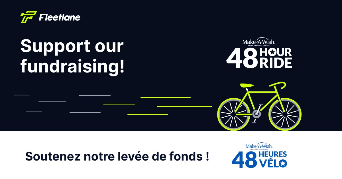GoFleetlane's tweet photo. Once again this year, we're supporting @Reves_denfants, by participating in the 48H RIDE event on September 22-24. Their mission is to create life-changing wishes for children with critical illness. Join us with your contribution to make wishes a reality!
https://t.co/ivrLxwKbNU https://t.co/cqv6IO56Nm