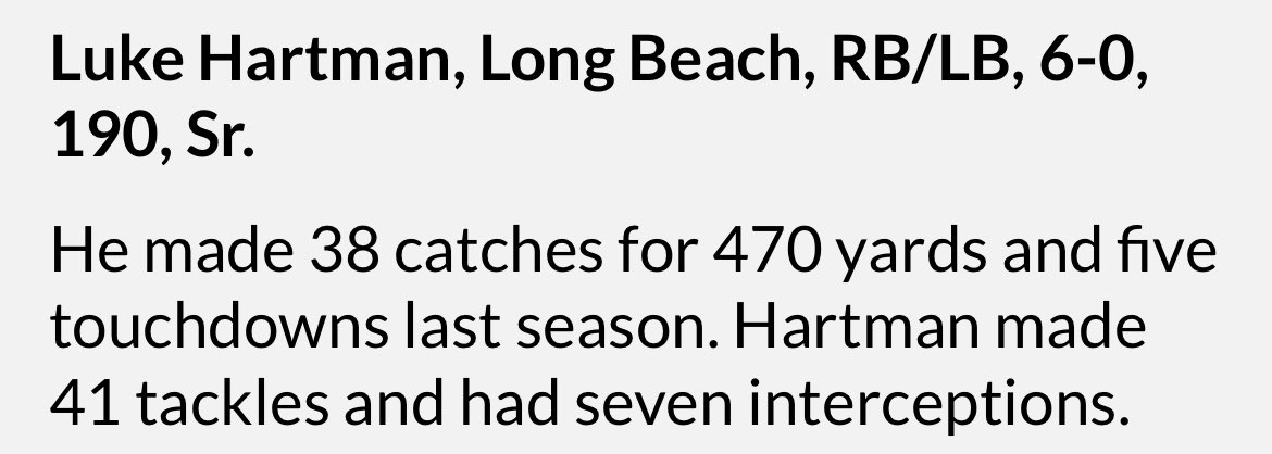 Luke Hartman (@lukehartman10) on Twitter photo Thanks <a href="/NewsdayHSsports/">Newsday HS sports</a> for recognizing me as one of the top 100 Players on Long Island Thanks <a href="/NewsdayHSsports/">Newsday HS sports</a> for recognizing me as one of the top 100 Players on Long Island