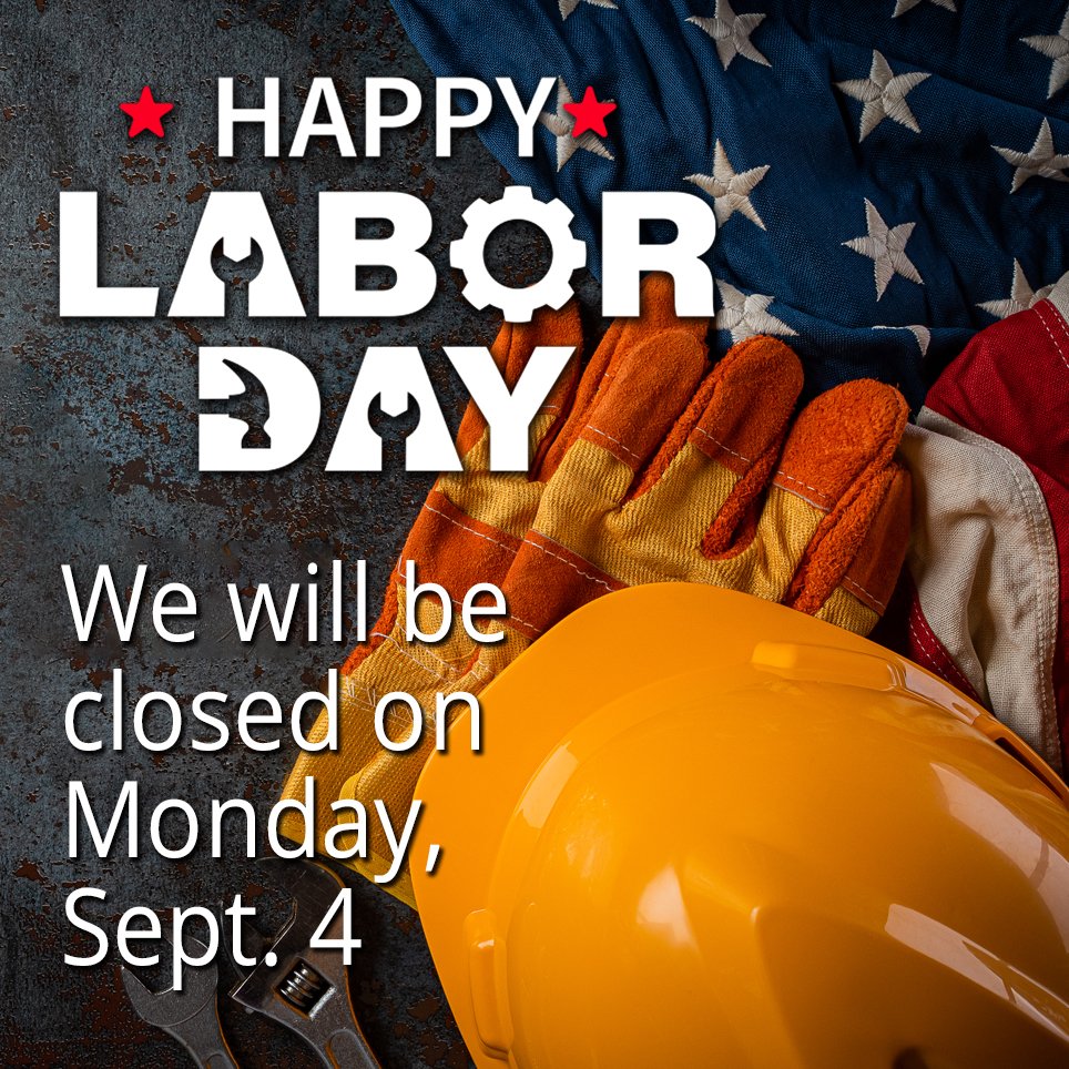 We will be closed on Monday, September 4 in honor of the holiday. We will reopen for normal business hours on Tuesday, September 5. Happy holiday from VFK Renzel!