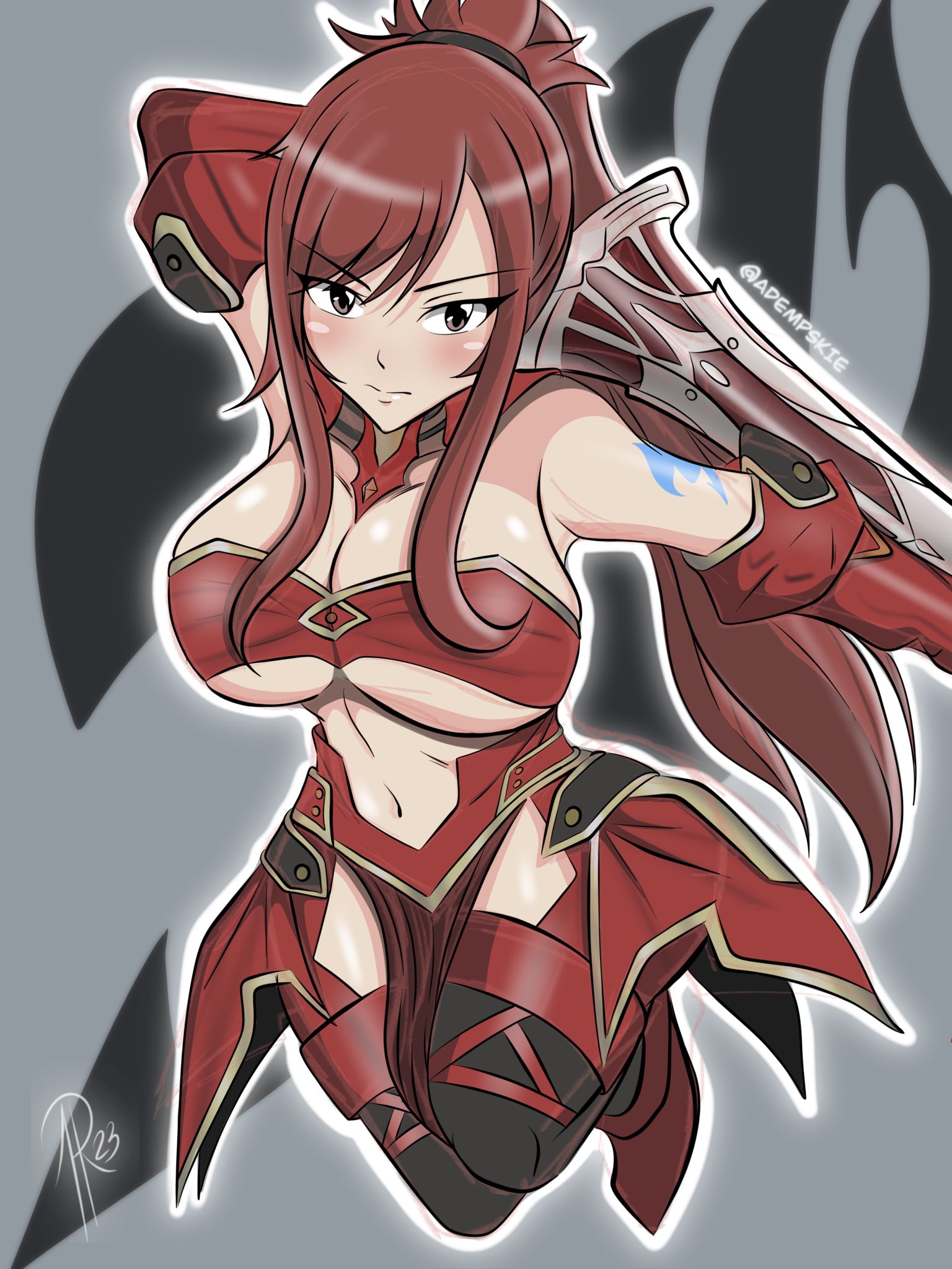 Fairy Tail Erza Armor Drawing