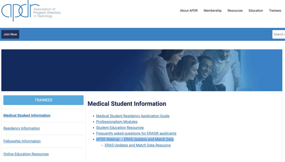 We're happy to share the recording of our recent <a href="/theAPDR/">The APDR</a> webinar &amp; resources on ERAS updates &amp; the Match on our website: apdr.org/medical-studen…
Please share with your colleagues &amp; #futureradres. 
#MedStudents #RadEd #Match2024 <a href="/theAPDIR/">APDIR</a> <a href="/apcradiology/">APCR</a> <a href="/MhScanlon/">Mary Scanlon</a> <a href="/BrentDGriffith/">Brent Griffith</a>