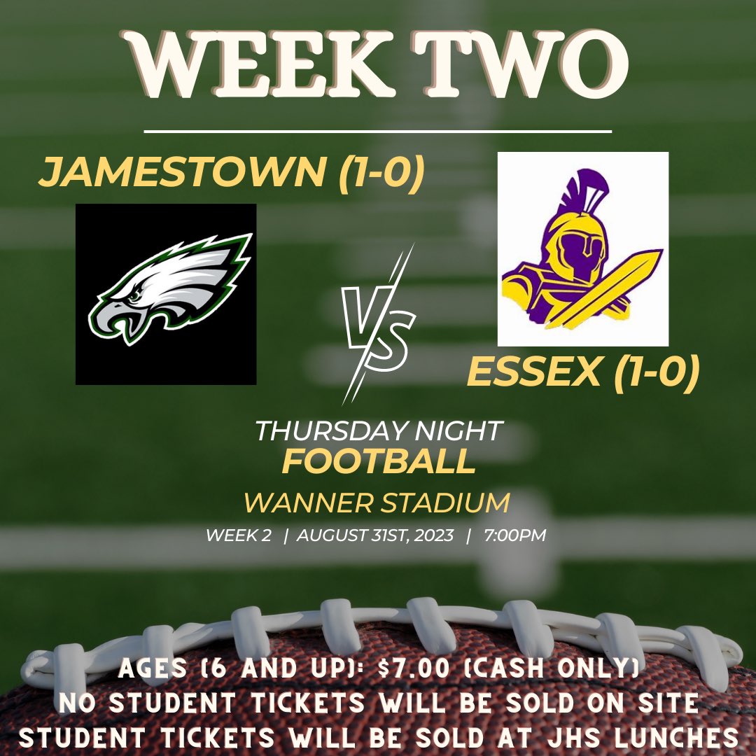 JHSAthletics's tweet photo. Week Two… 

Go Eagles! https://t.co/m80nM5ghRu
