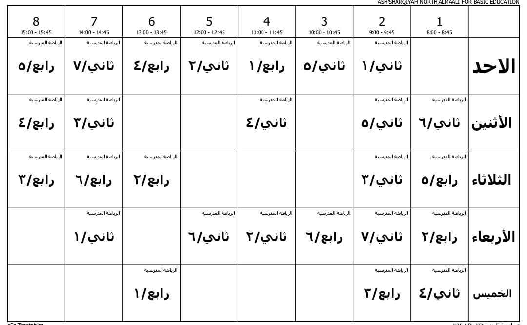 معلمي المواد المهارية يستغيثو والله العظيم حرام يوم عن يوم تصدر قرارات تقتلنا تحطمنا هل يعقل 
 ٢٣ و٢٥و٢٨ حصه . يعني ٦و٧و٨ حصه فاليوم والله حرام ترانا بشر راحت صحتنا قل العطاء كيف بنعطي ونحن نطلع من حصة ندخل حصة منهد حيلنا لا قاعات رياضية والجو ما يحتاج اوصفه.الى متى قتل الطاقات