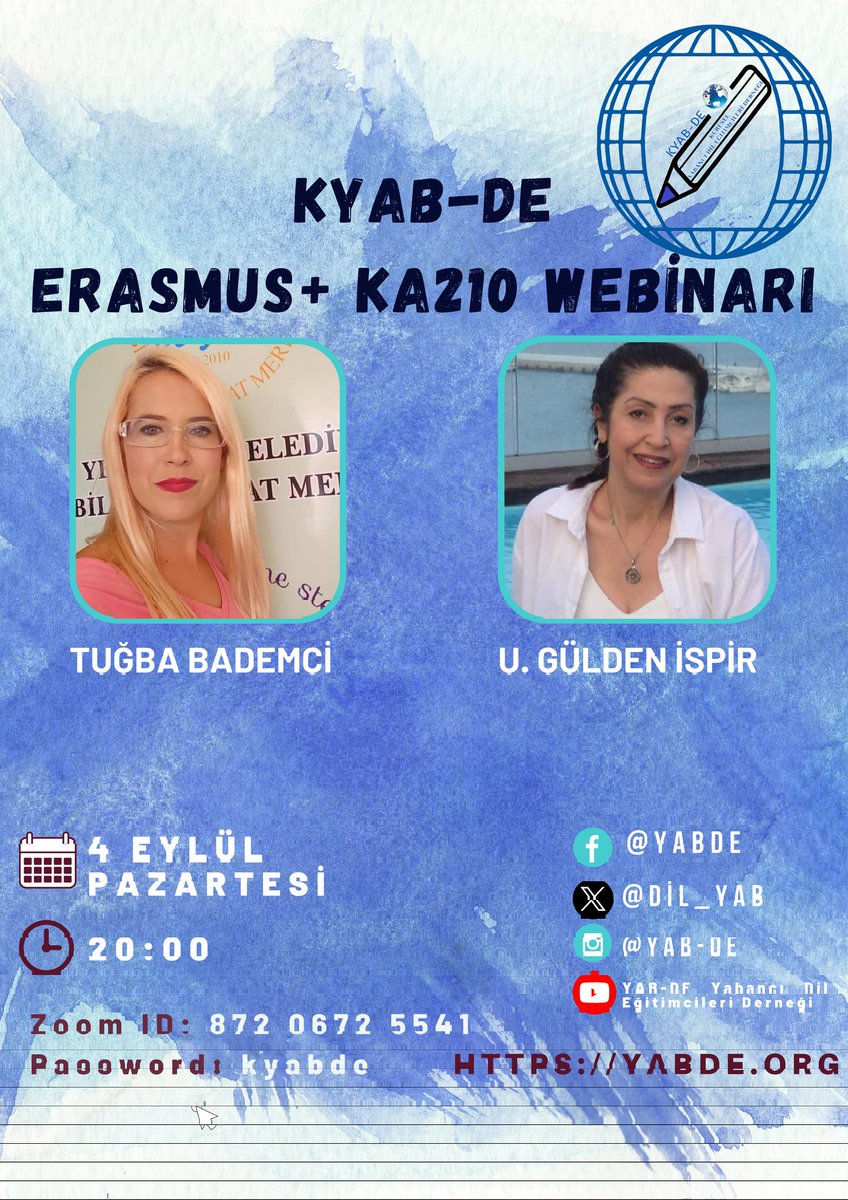 Erasmus+ KA210 Webinarımıza davetlisiniz. Webinarımız ücretsiz ve herkese açıktır. <a href="/tuuba_s/">Tuuba's English Activities</a>
