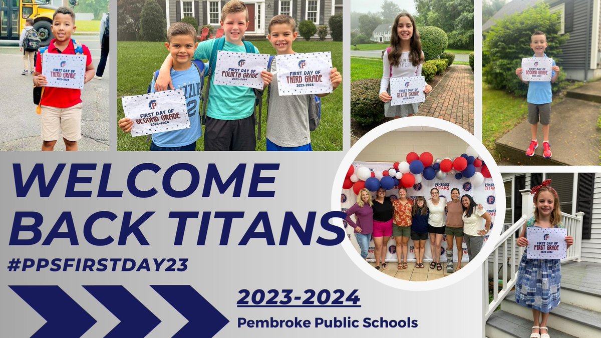 PemSch_news's tweet photo. Welcome Back Titans! Learn all that you can. Make as many friends as possible. Come back for more, five days a week. #Day1ontheBooks #TitanTown #PPSFirstDay23 https://t.co/Leqea9IB5r
