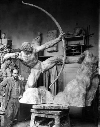 'You must create, between yourself and your object, a stronger and stronger bond … always remembering this truth, that the design is not to be found in the model but in ourselves.' Antoine Bourdelle (pictured with his sculpture of Hercules, c.1910)