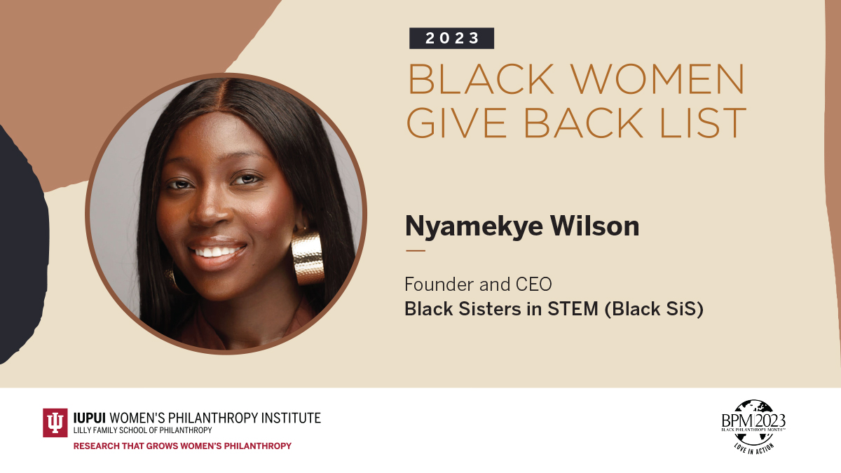 Women's Philanthropy (@wpiinsights) on Twitter photo At Black Sisters in STEM, #BlackWomenGiveBack 2023 honoree <a href="/NyamekyeWilson/">Diana (Nyamekye) Wilson</a> unleashes the brilliance of Gen Z Black women by building the largest talent marketplace of Black college women in STEM.
bit.ly/3KY5GrO
#BlackPhilanthropyMonth #WomensPhilanthropy #philanthropy At Black Sisters in STEM, #BlackWomenGiveBack 2023 honoree <a href="/NyamekyeWilson/">Diana (Nyamekye) Wilson</a> unleashes the brilliance of Gen Z Black women by building the largest talent marketplace of Black college women in STEM.
bit.ly/3KY5GrO
#BlackPhilanthropyMonth #WomensPhilanthropy #philanthropy