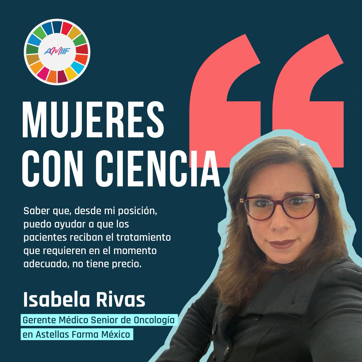 👩🏽 🧪 Isabela Rivas es Gerente Médico Senior de Oncología en #AstellasPharma México. Ella es una de las #MujeresConCiencia que nos comparte su pasión para inspirar a las niñas a estudiar carreras #STEM: "El hecho de poder ayudar a alguien a mejorarse de su enfermedad, a sentirse
