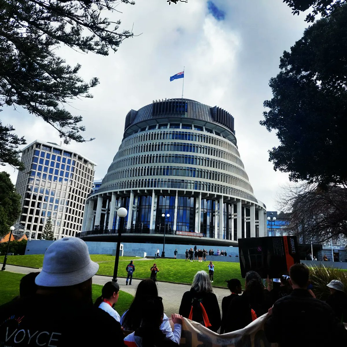 AeJayHendry's tweet photo. Yesterday, these mighty rangatira marched on the Halls of Parliament, and at the steps of Power laid a wero. "You Promised... Now Deliver!"

With one voice, they spoke. Listen to us. Uphold our children's most basic human rights. Love them. Care for them. Act for them. https://t.co/np1ntatQW7