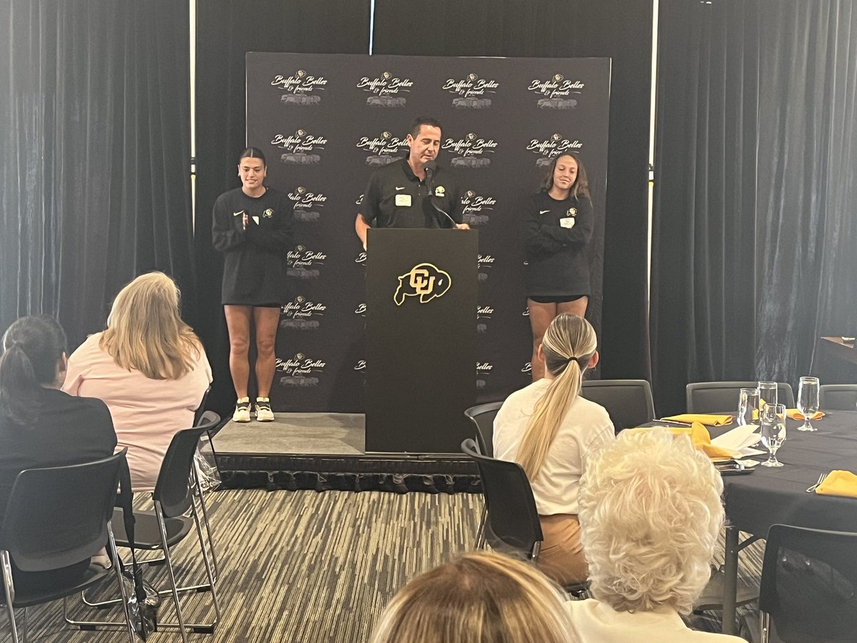 CUBuffaloBelles's tweet photo. The first Buffalo Belles Luncheon is in the books! There’s still time to register for next week before the Buffs take on Nebraska during their home opener! @emilygiusti @coachchaney96 @CUBuffsSoccer 

https://t.co/qF3hcMPkll https://t.co/PYTqJlL9RD