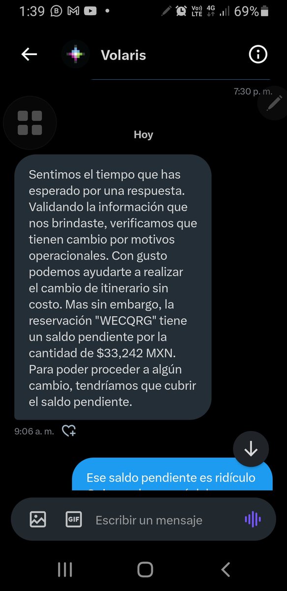 DrOliverCDMX's tweet photo. @viajaVolaris como ven?? Si le van a ayudar pero les debo 33 mil pesos solo ellos saben de qué 
Me cambian al vuelo de fecha me agregan una escala de 9 hrs y me cobran 33 mil pesos https://t.co/uN9dY3WZwH