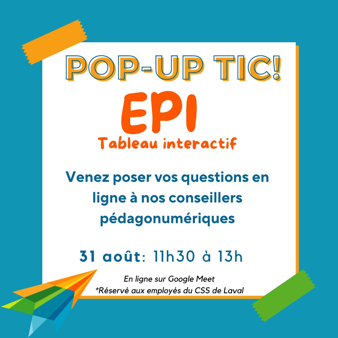 Équipe pédagonumérique Laval (@equipepnumlaval) on Twitter photo On répond à vos questions!
meet.google.com/cpv-krvw-yuh On répond à vos questions!
meet.google.com/cpv-krvw-yuh