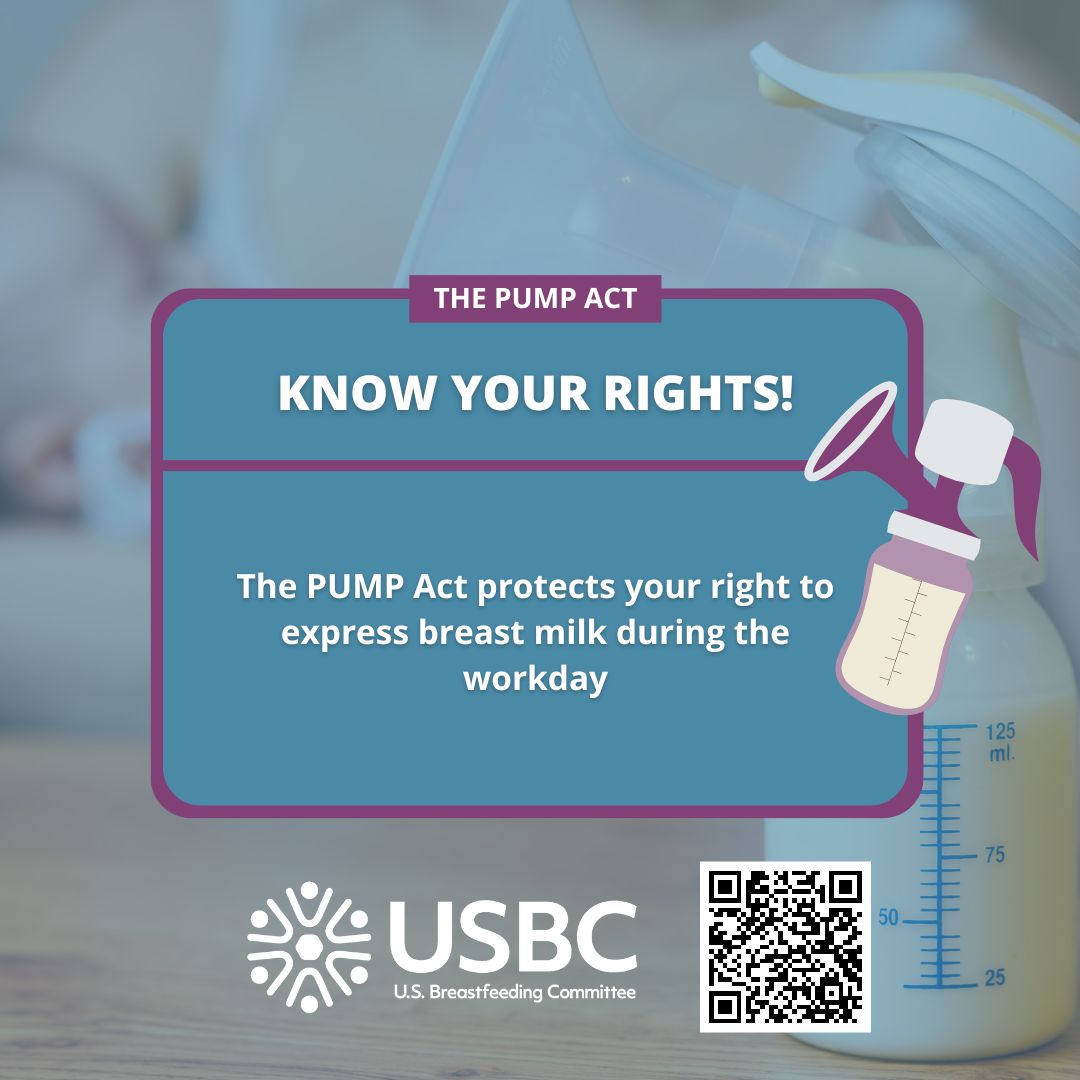 Thanks to passage of the PUMP Act, nearly all workers are now covered by the federal lactation break time and space requirements. Know your rights: bit.ly/3wfqxz2